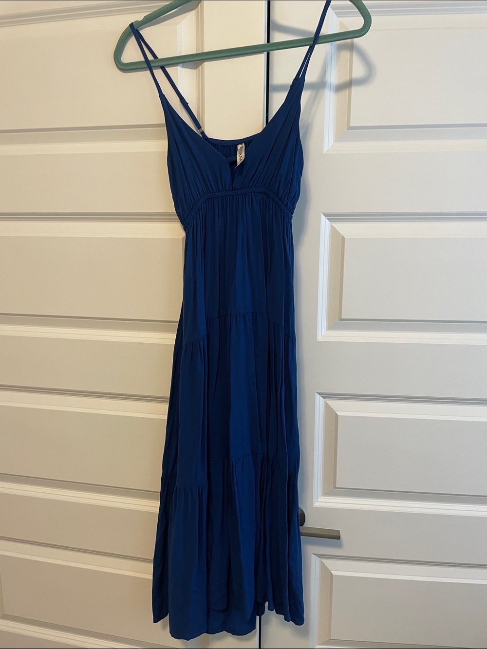 Zenana Spaghetti Strap Royal Blue Tiered Maxi Dress